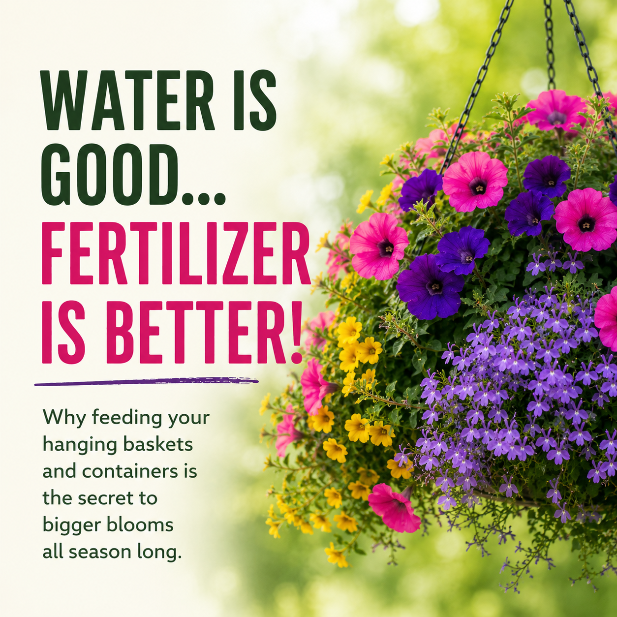 Think Water Is Enough for Your Hanging Baskets? Think Again.